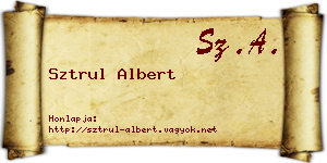Sztrul Albert névjegykártya